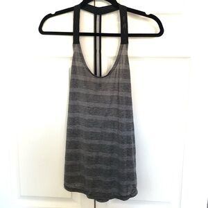 Grey Striped Nike Racer Back Dri Fit Tank Size L